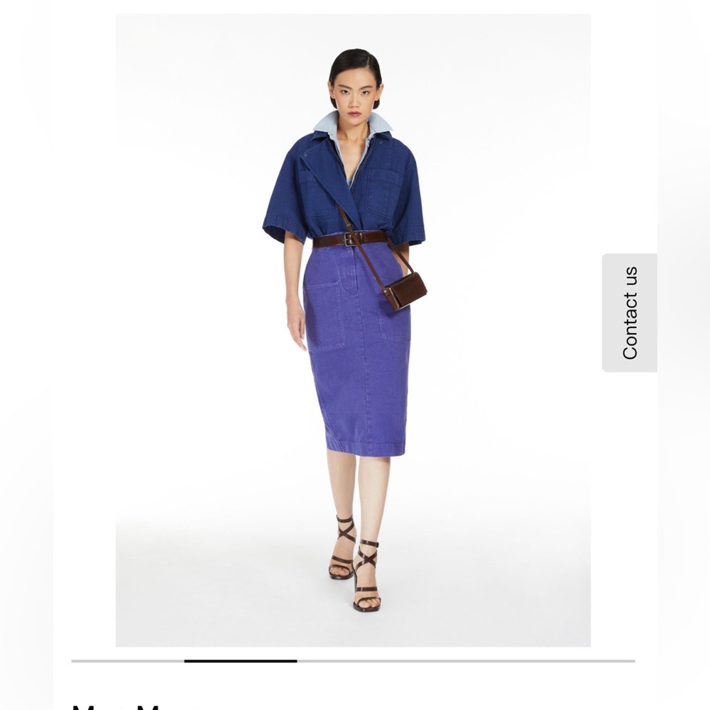 MaxMara Spring 2024 Midi length denim skirt, size 10
